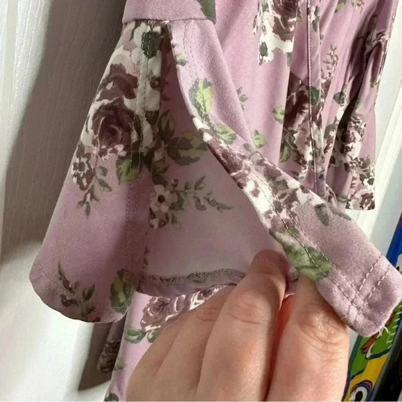 Eclipse Wrap Top  Floral Pink / Mauve Size Medium - Picture 6 of 16